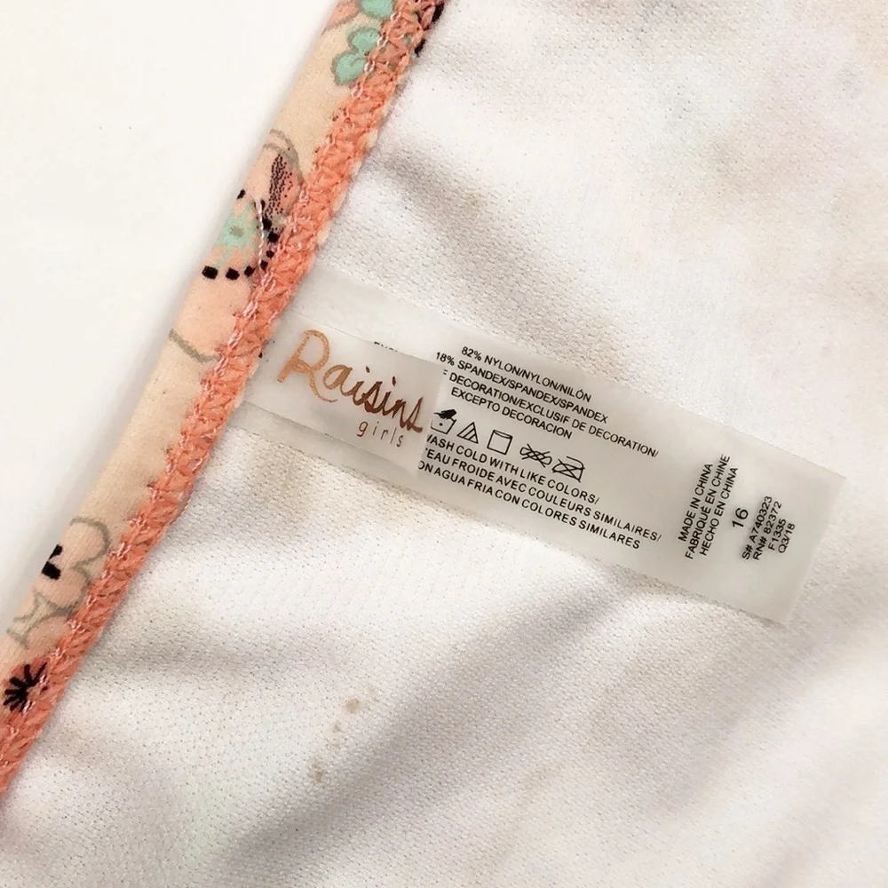 Raisins girls peach floral printed bikini bottoms